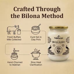 Pure Buffalo Ghee | Traditional Bilona Method | Hand-Churned Desi Ghee Glass Jar