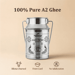 Sahiwal Cow A2 Ghee - Made From Curd (2 Ltr - Steel Dolchi) 5