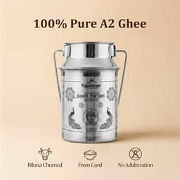 A2 Sahiwal Cow Ghee 2L Dolchi | Traditional Bilona Method | Pure Desi Ghee Stainless Steel