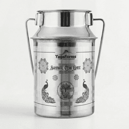 Sahiwal Cow A2 Ghee - Made From Curd (2 Ltr - Steel Dolchi) 1