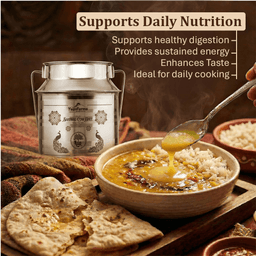 Sahiwal Cow A2 Ghee - Made From Curd (5 Ltr - Steel Dolchi) 4