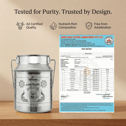 Sahiwal Cow A2 Ghee - Made From Curd (5 Ltr - Steel Dolchi) 2
