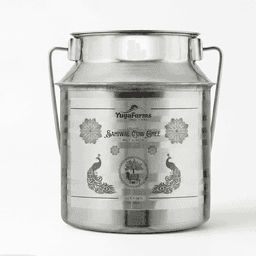 Sahiwal Cow A2 Ghee - Made From Curd (5 Ltr - Steel Dolchi) 1