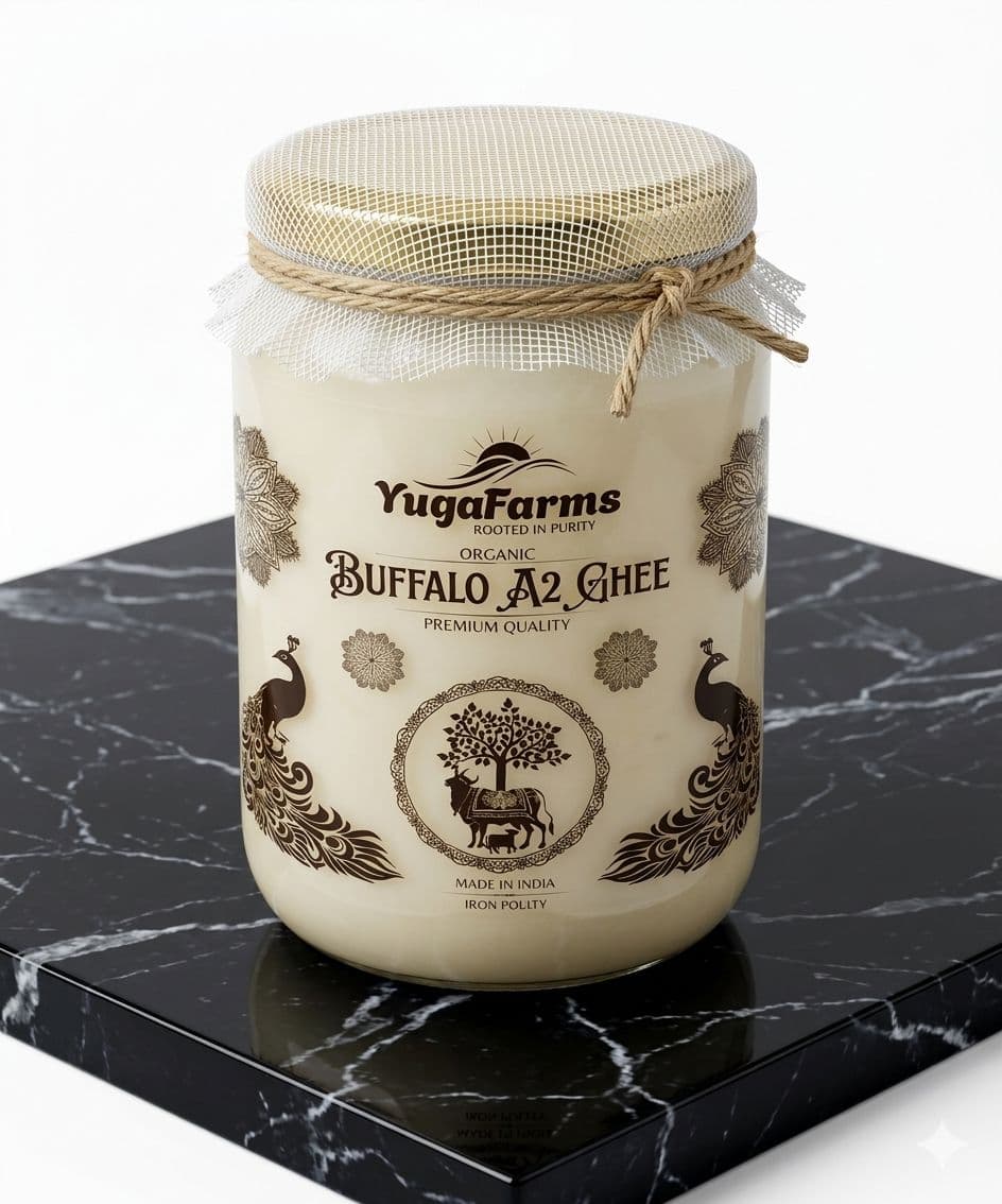 Pure Buffalo Ghee 500ml | Traditional Bilona Method | Curd-Churned Desi Ghee